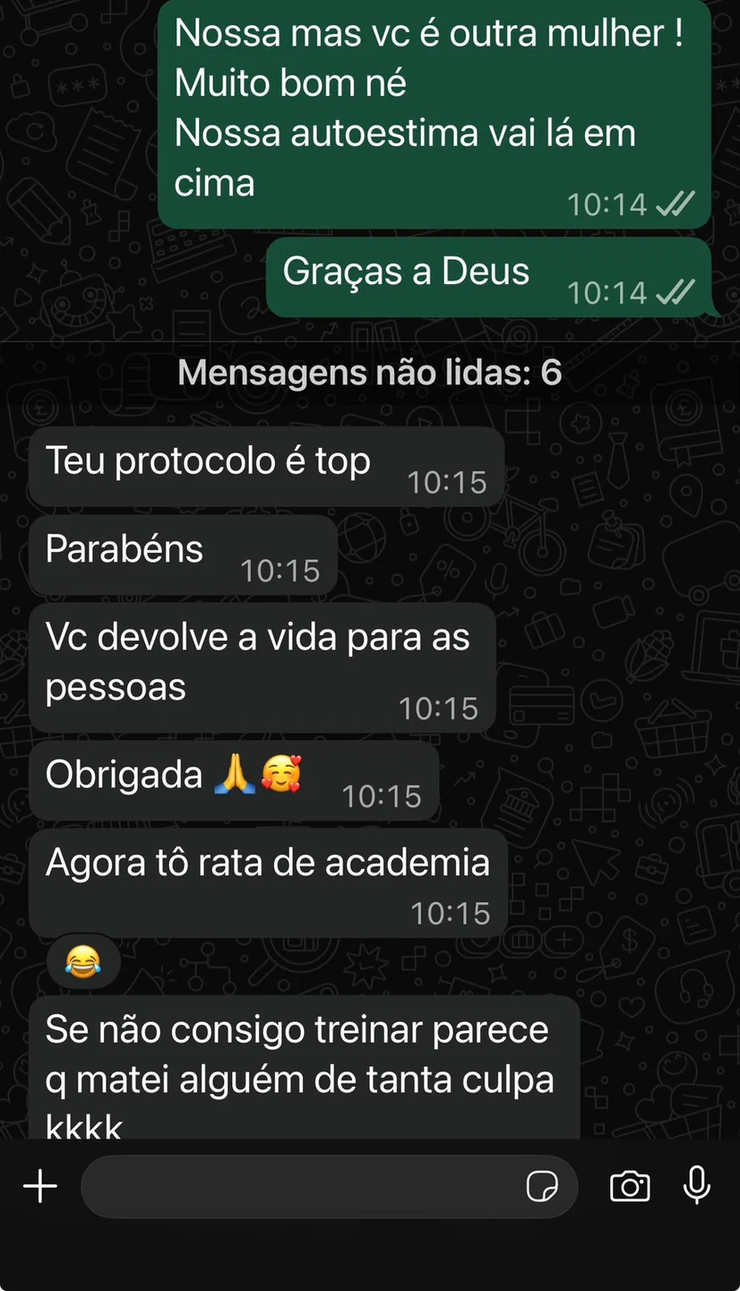 Depoimento de aluna sobre evolução e autoestima